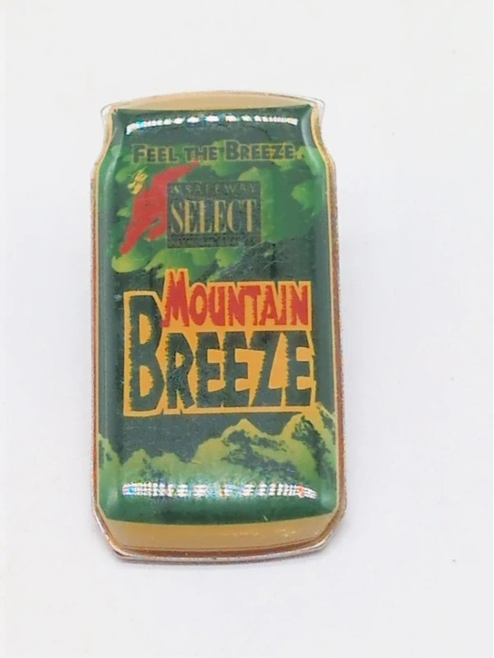 Vintage Safeway Select Mountain Breeze Soda Can Lapel Pin